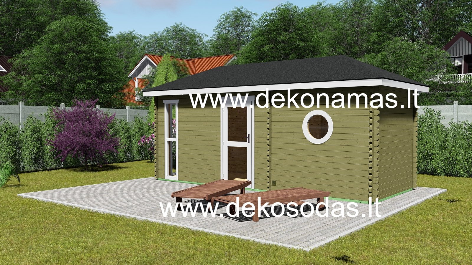 Pirtis „Edenberg“ – 580 × 240 cm, 45 mm sienojai su dviem patalpomis ir prieškambariu - Image 5