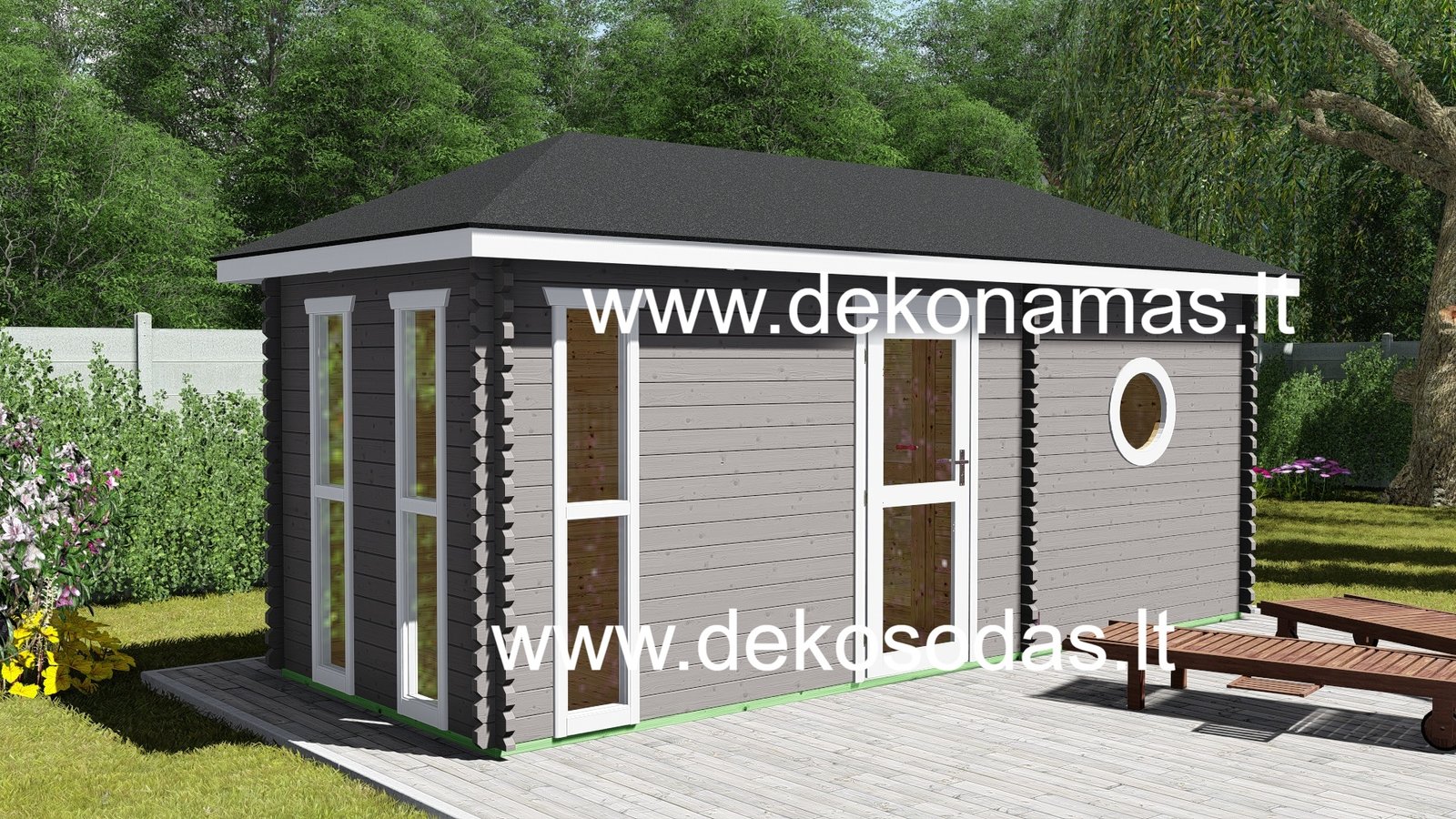 Pirtis „Edenberg“ – 580 × 240 cm, 45 mm sienojai su dviem patalpomis ir prieškambariu - Image 7