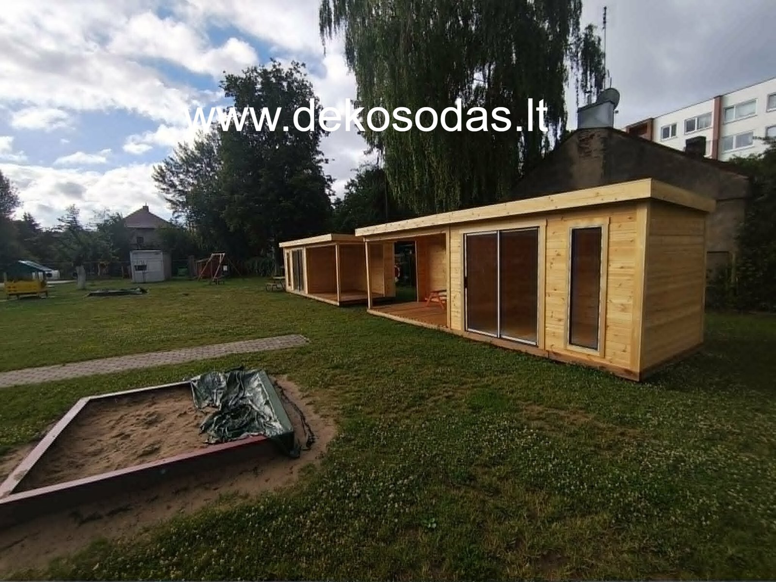Medinis sodo namelis su stogine FERBANE 360x240 + 280 cm, sienų storis 28 mm - Image 2