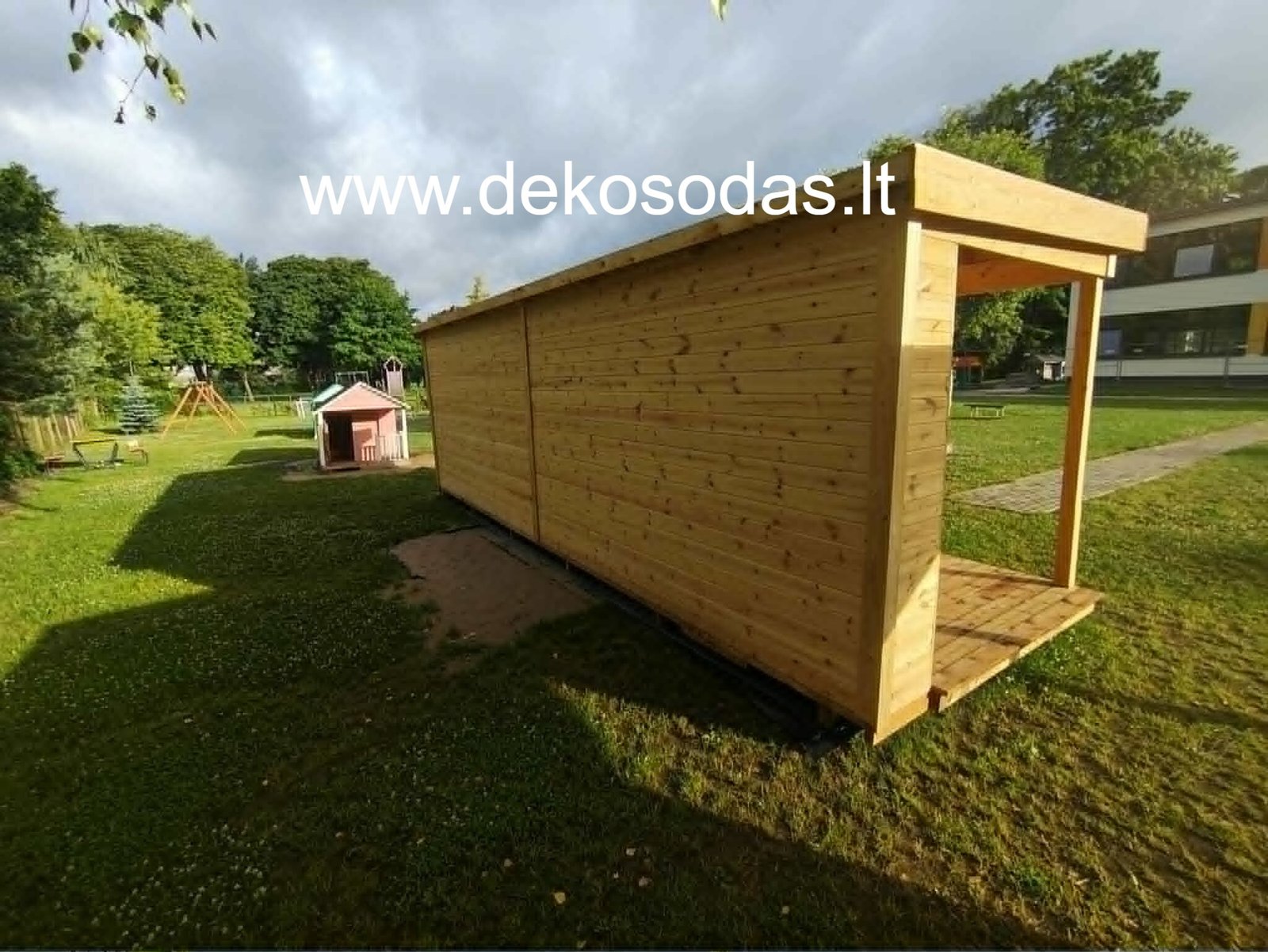 Medinis sodo namelis su stogine FERBANE 360x240 + 280 cm, sienų storis 28 mm - Image 12