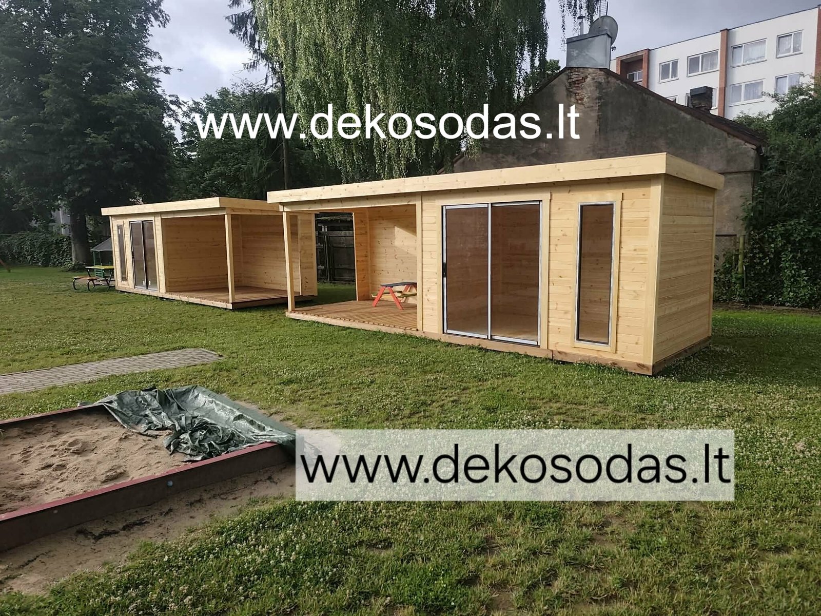 Medinis sodo namelis su stogine FERBANE 360x240 + 280 cm, sienų storis 28 mm - Image 3