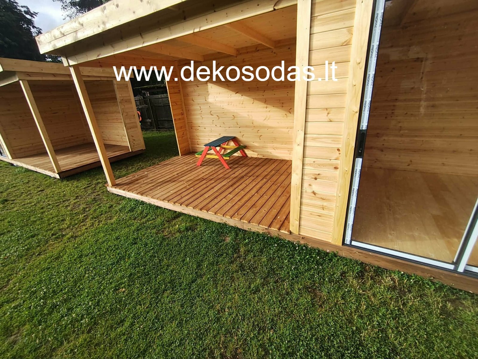 Medinis sodo namelis su stogine FERBANE 360x240 + 280 cm, sienų storis 28 mm - Image 8