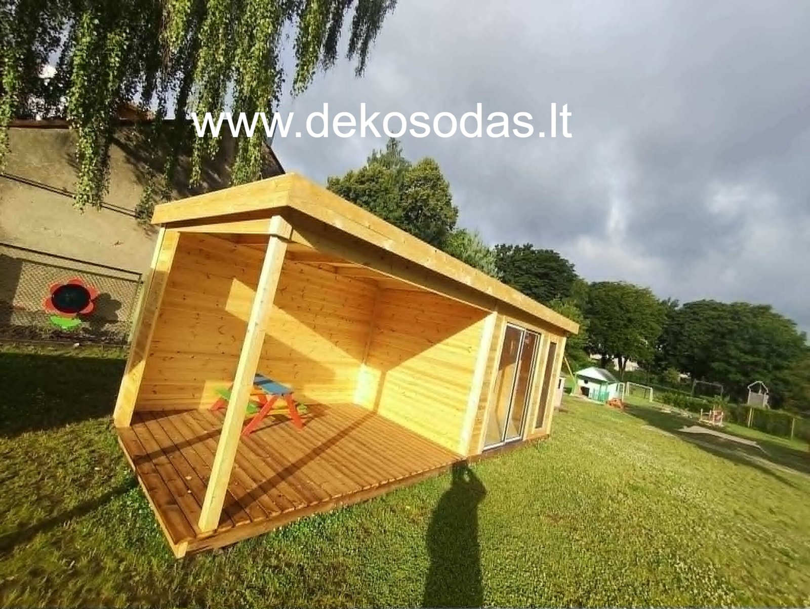 Medinis sodo namelis su stogine FERBANE 360x240 + 280 cm, sienų storis 28 mm - Image 9
