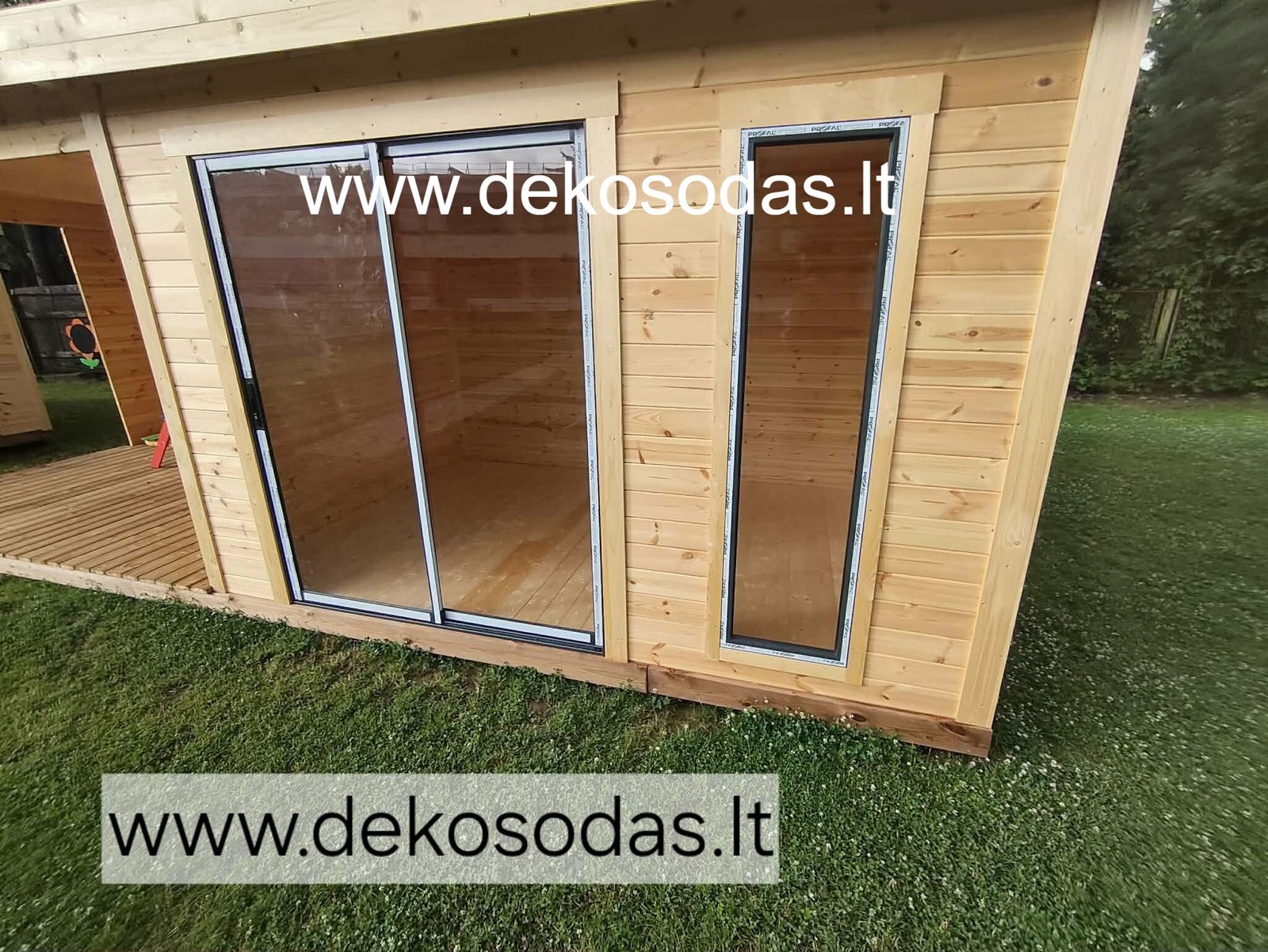 Medinis sodo namelis su stogine FERBANE 360x240 + 280 cm, sienų storis 28 mm - Image 11
