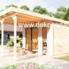 Medinis sodo namelis su stogine VERDONA  360×360 + 280 cm | 28 mm sienos