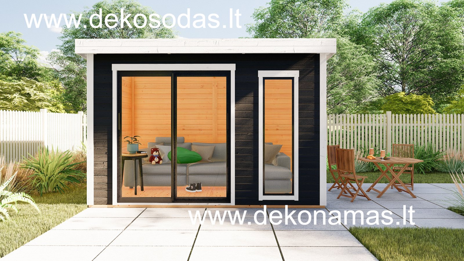 Medinis sodo namelis Kenis 360x360 cm, 28 mm sienų storis - Image 7