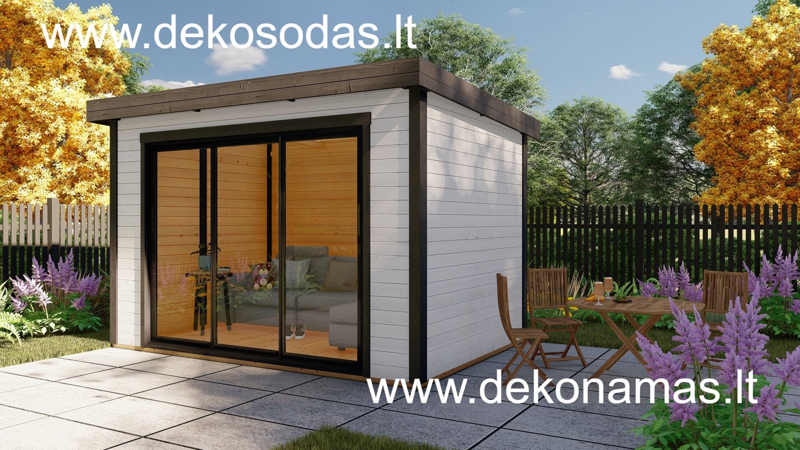 Medinis sodo namelis NOTERO 360x245 cm, 28 mm sienų storio - Image 4