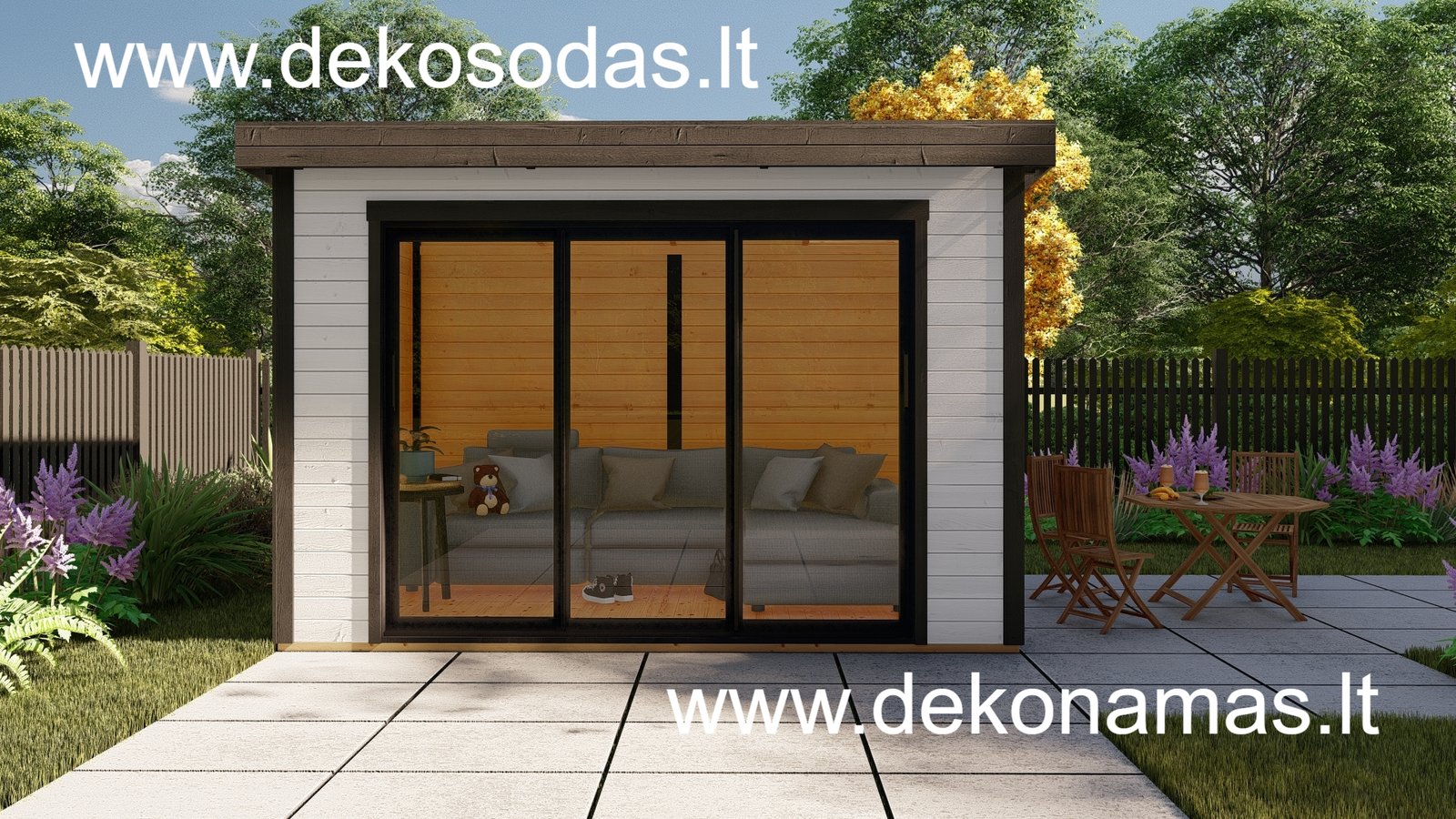 Medinis sodo namelis NOTERO 360x245 cm, 28 mm sienų storio - Image 6