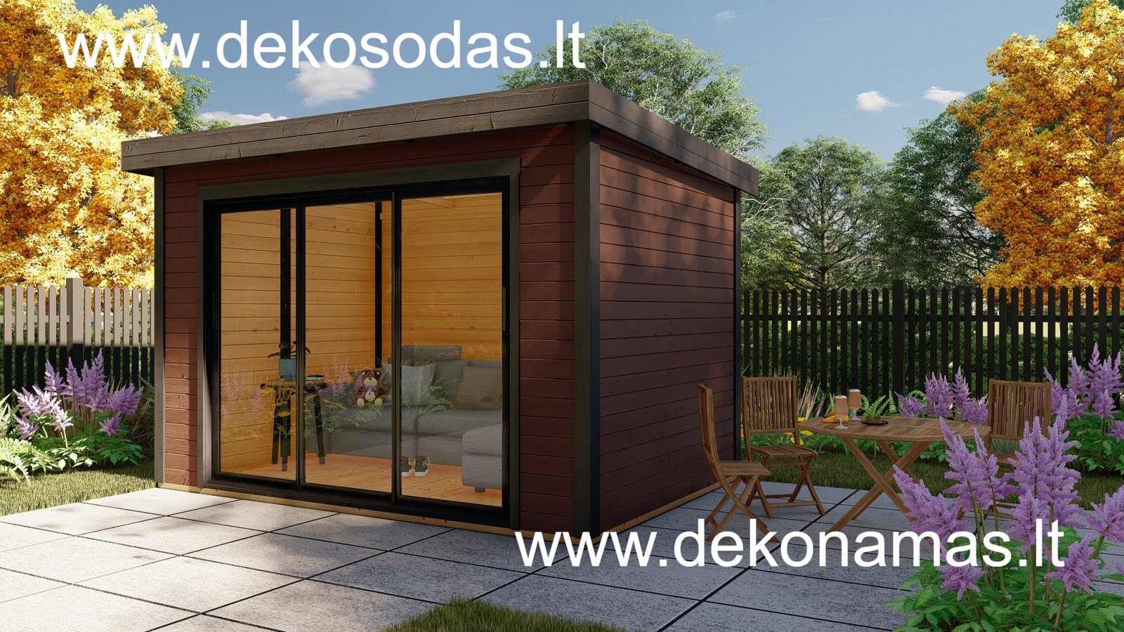 Medinis sodo namelis NOTERO 360x245 cm, 28 mm sienų storio - Image 7