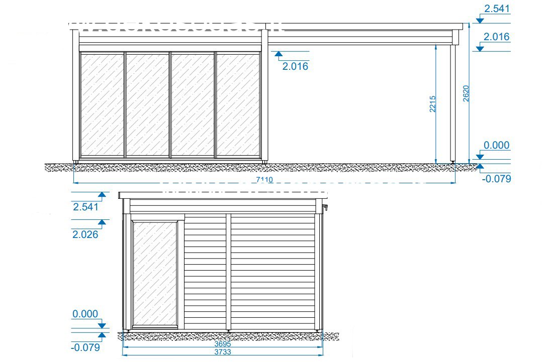 Sodo namelis „Vetra PLUS“ 360×370 + 360×370 cm, sienų storis 45 mm - Image 7