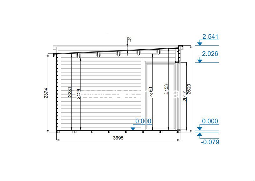 Sodo namelis „Vetra PLUS“ 360×370 + 360×370 cm, sienų storis 45 mm - Image 9
