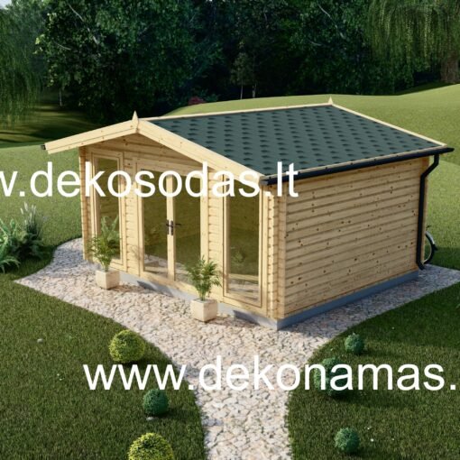 Medinis namelis Kolina 44 mm 4.8x3.95 m 16.5 m2 iš sienojų