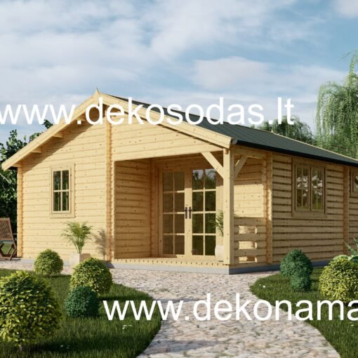 Medinis sodo namelis „Romena“ 5,95x5,95 m su terasa