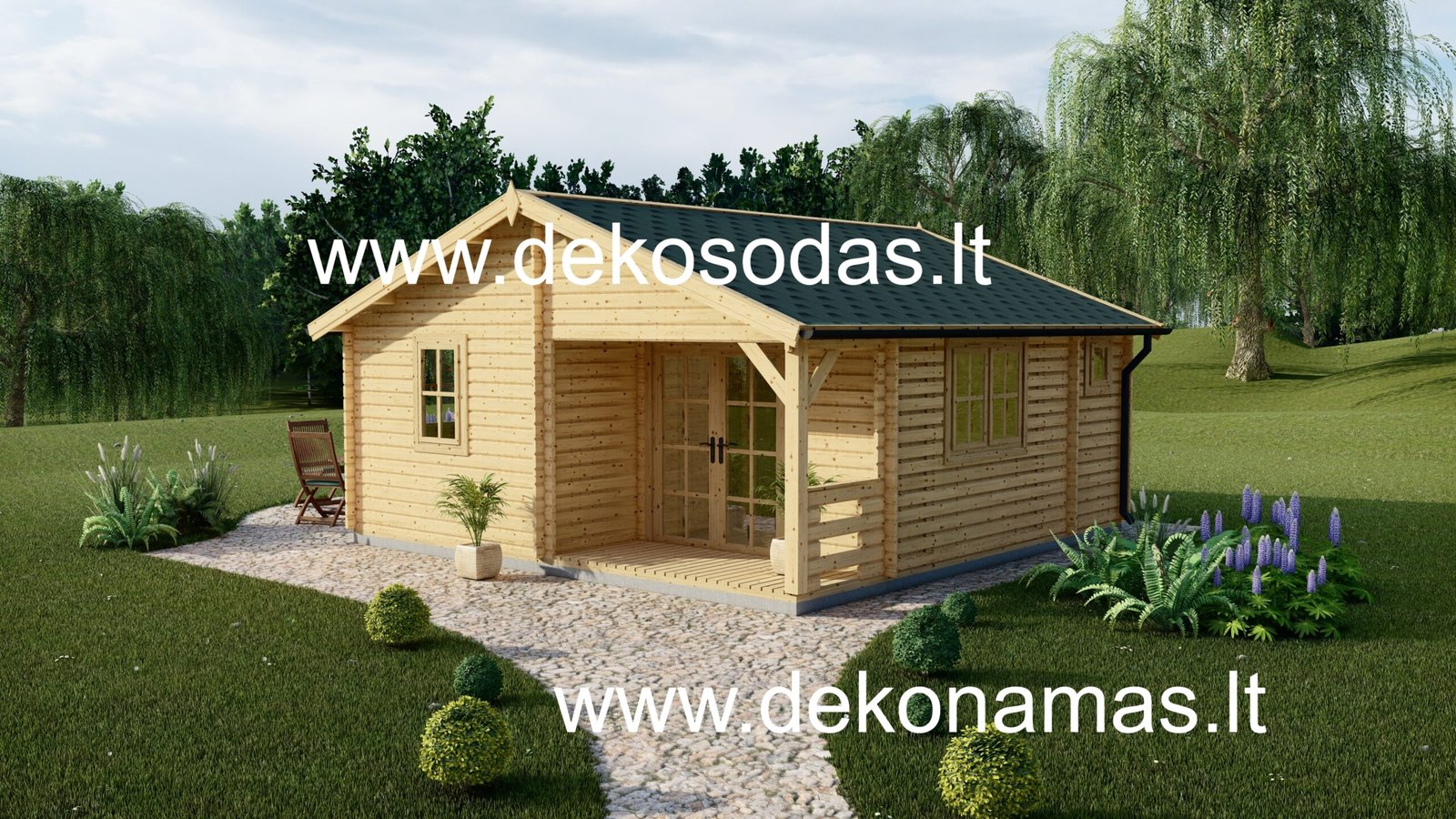 Romena namelis interjeras su vidaus grindimis