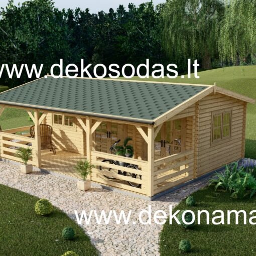 Medinis sodo namelis Sivena 44 mm su terasa