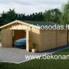 Medinis garažas „Torde“ 44 mm 5.95×5.95 m | 32 m² garažas iš sienojų