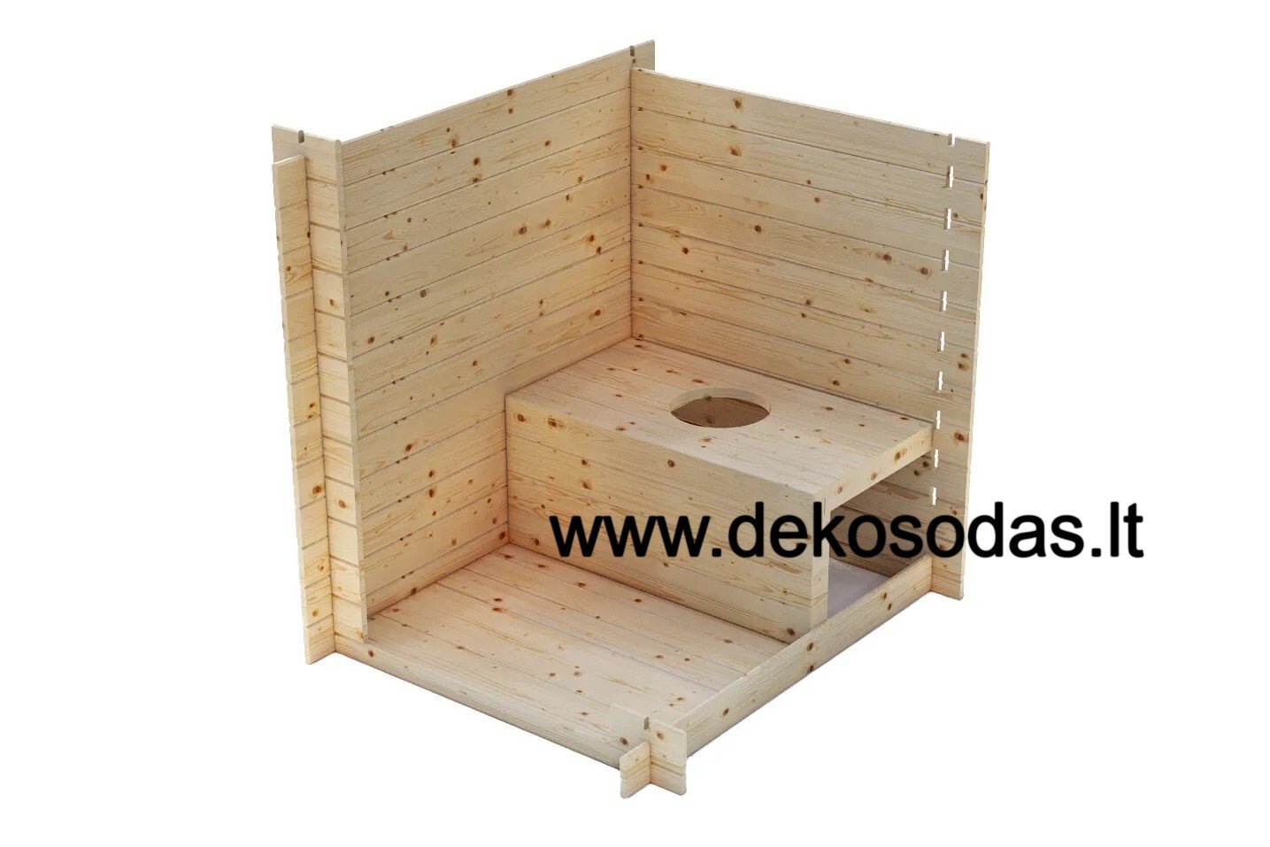 Medinis lauko tualetas „Standart“ 1220×1420 mm, 19 mm (dvišlaitis) - Image 5