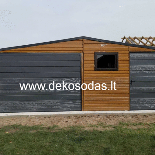 skardinis garazas 6x6 su pakeliamais vartais