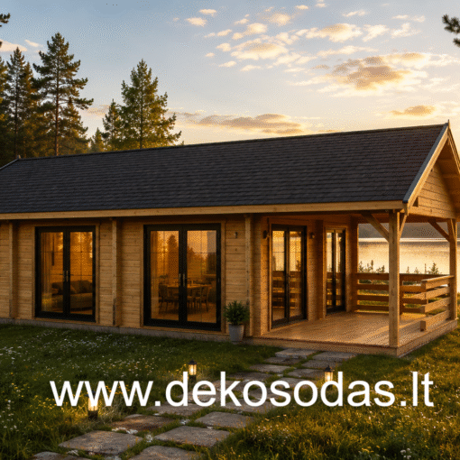 Didelis medinis namelis su terasa