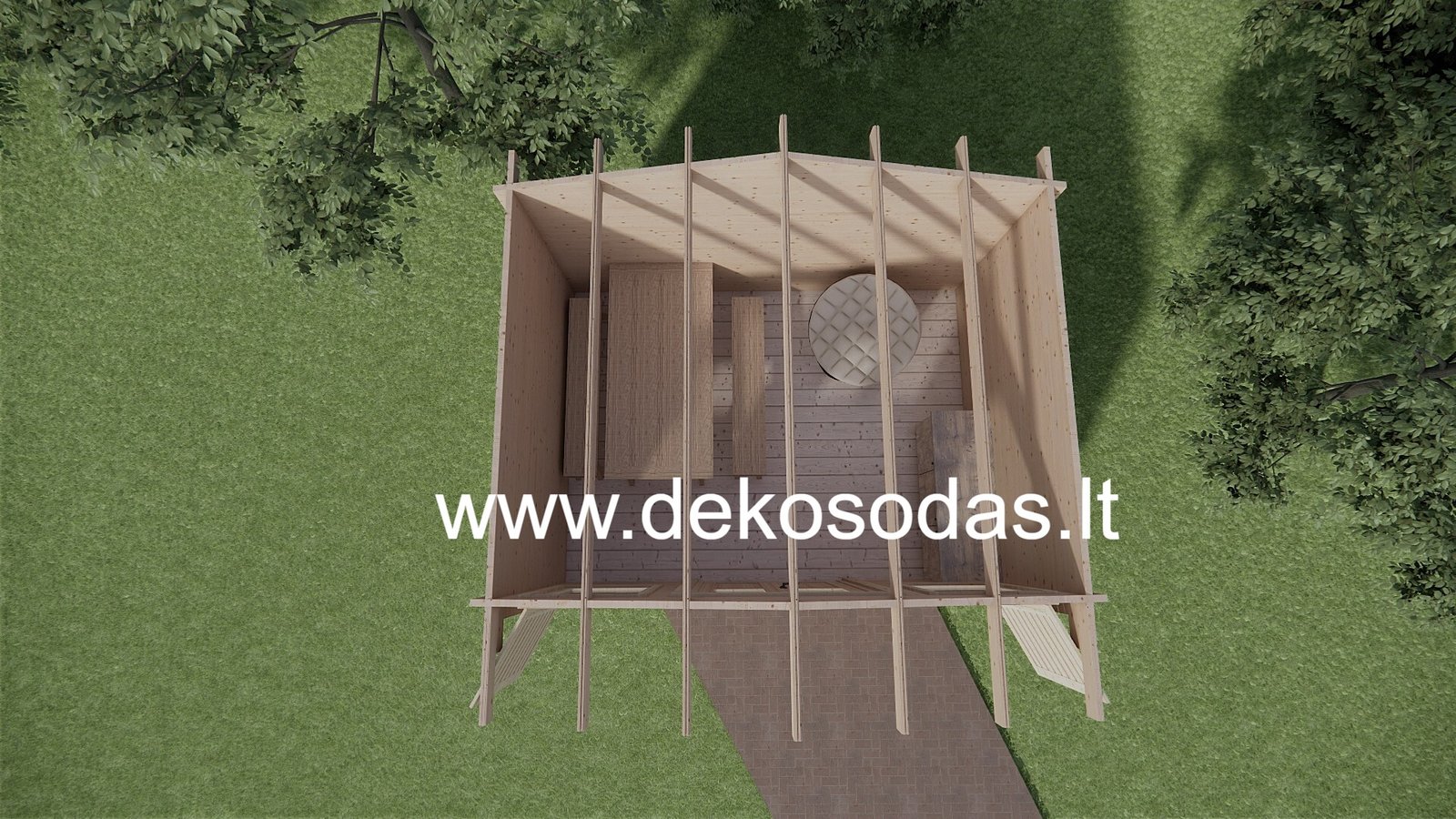 Medinis sodo namelis Pušynas 4x3 m