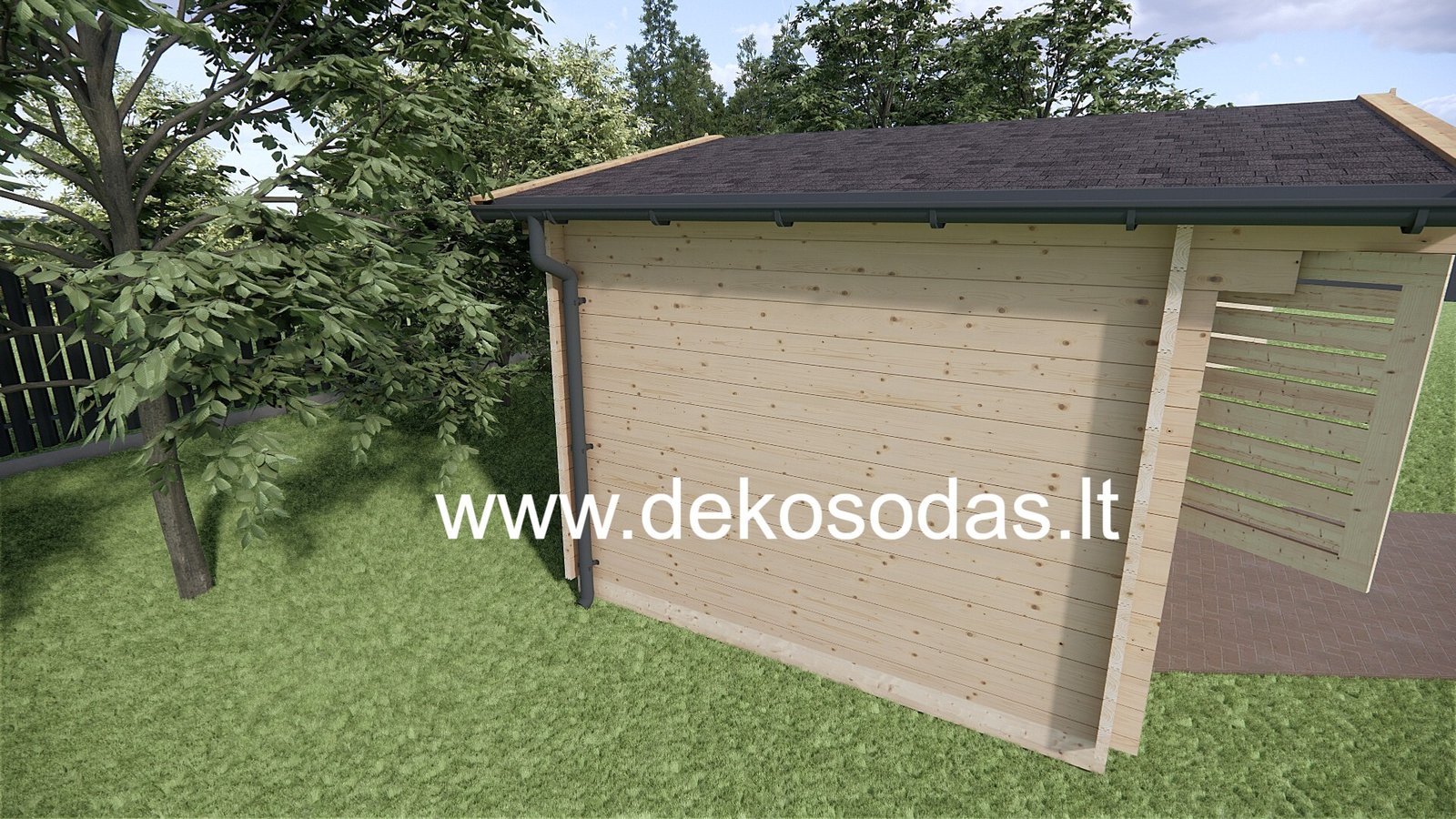 Medinis sodo namelis Pušynas 4x3 m