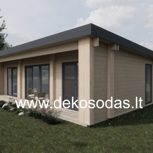 Medinis sodo namelis SAVANA 13,0 x 6,95 m su terasa