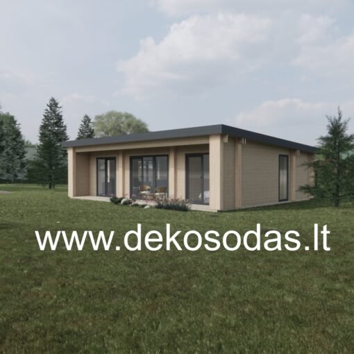 Medinis sodo namelis SAVANA 13,0 x 6,95 m su terasa