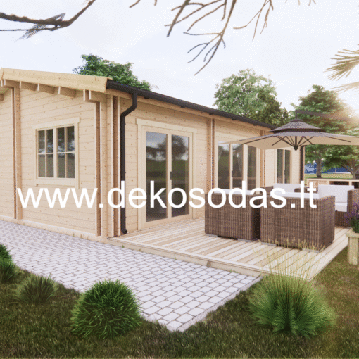 Medinis sodo namelis ŠILAS 10 x 5,95 m | 59,5 m² | Dekosodas