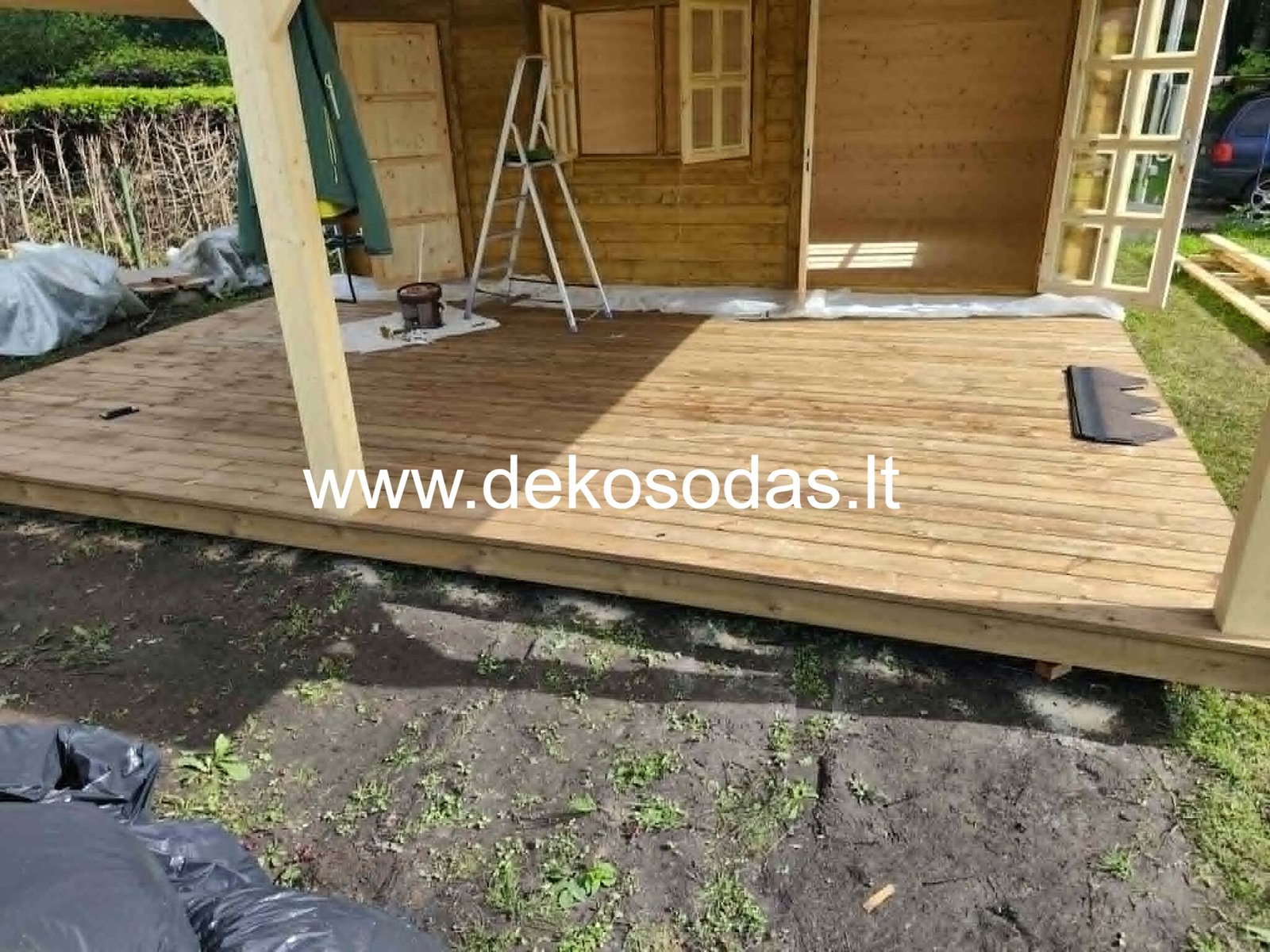 MINERO 6x8 m – medinis sodo namelis su erdvia pastoge (44 mm) - Image 18
