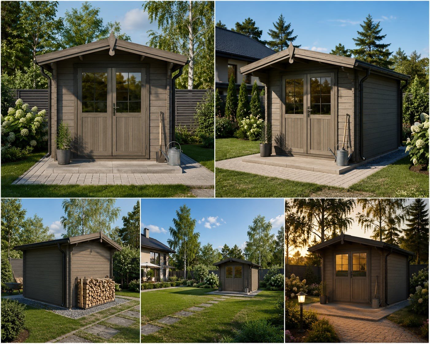 Medinis sodo namelis PETER 3x3 m iš 34 mm eglės medienos