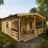 Medinis namas ŽARA 43,5 m² su terasa | 44 mm